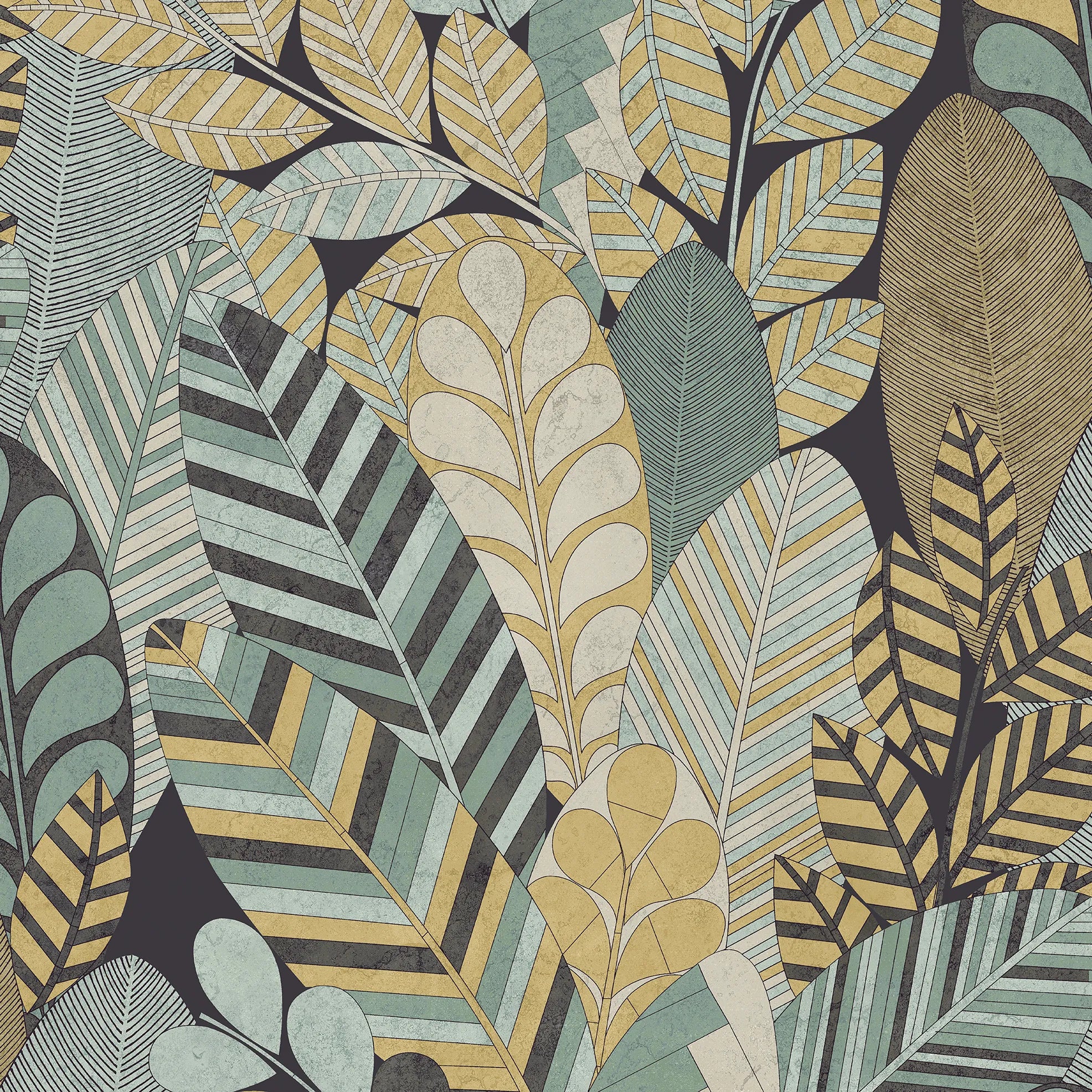 Raku - Cariba botanical wallpaper Hohenberger Roll Yellow 65714