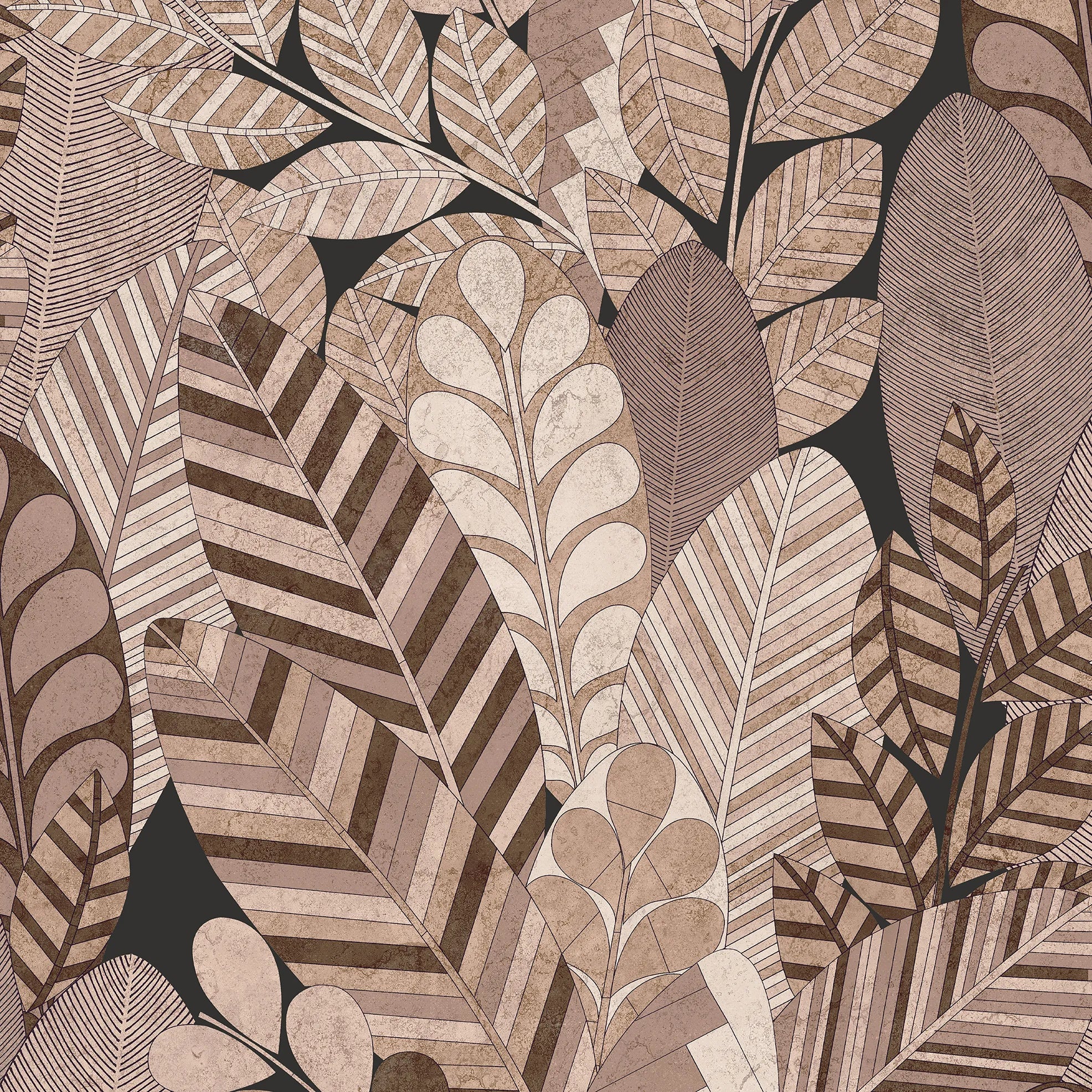 Raku - Cariba botanical wallpaper Hohenberger Roll Brown 65717
