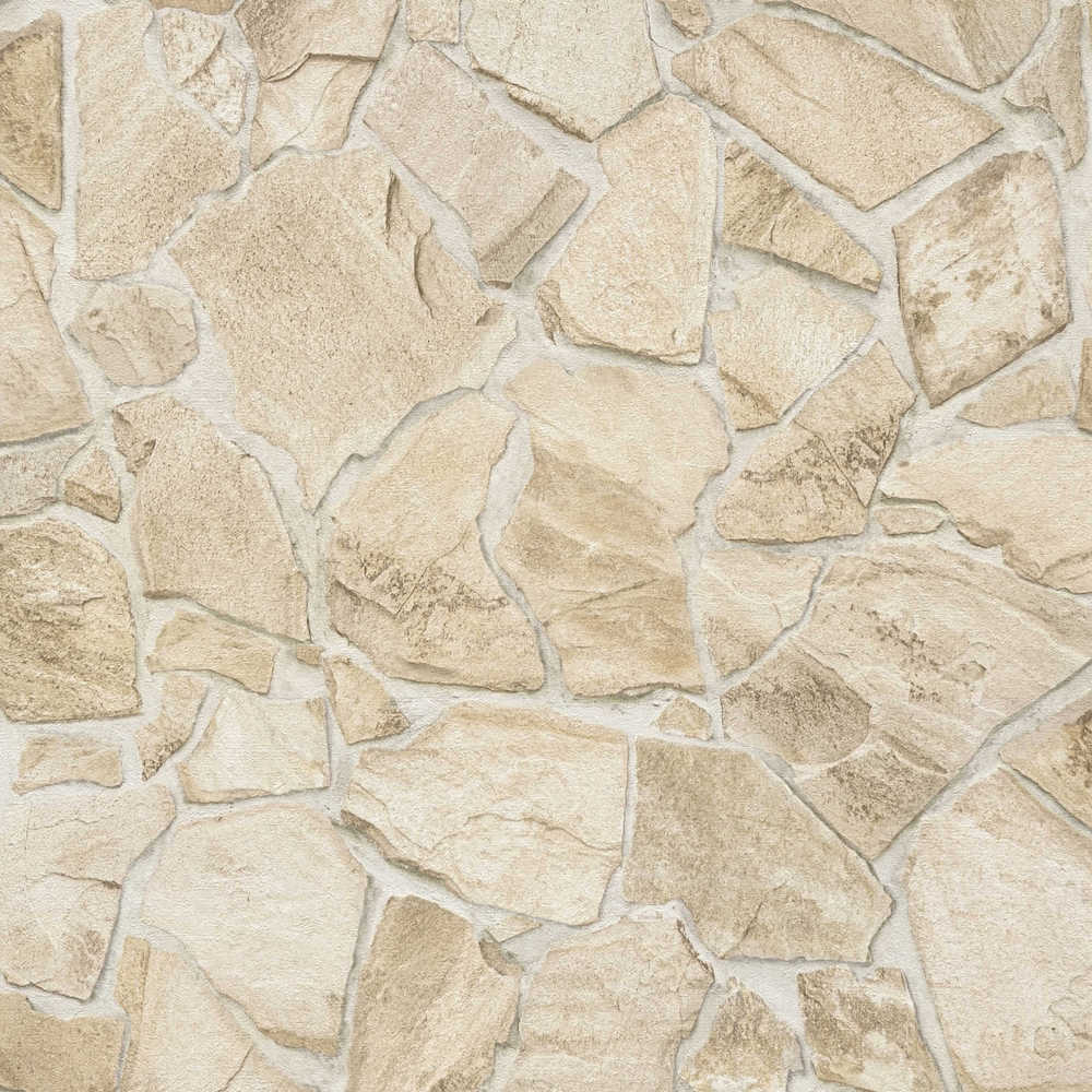 Terra -  Crazy Pavers Wall industrial wallpaper AS Creation Roll Beige  389329