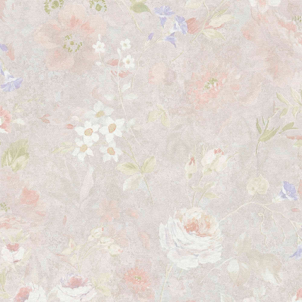 Natural Living - Flower Garden botanical wallpaper AS Creation Roll Pink  386364
