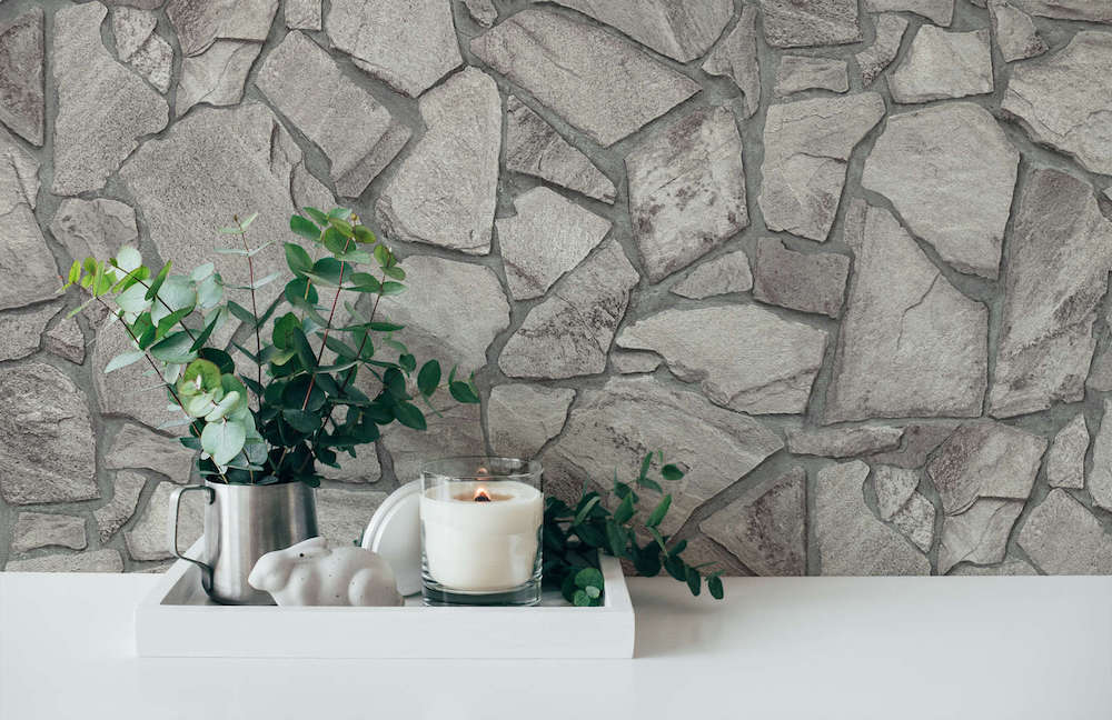 Terra -  Crazy Pavers Wall industrial wallpaper AS Creation    