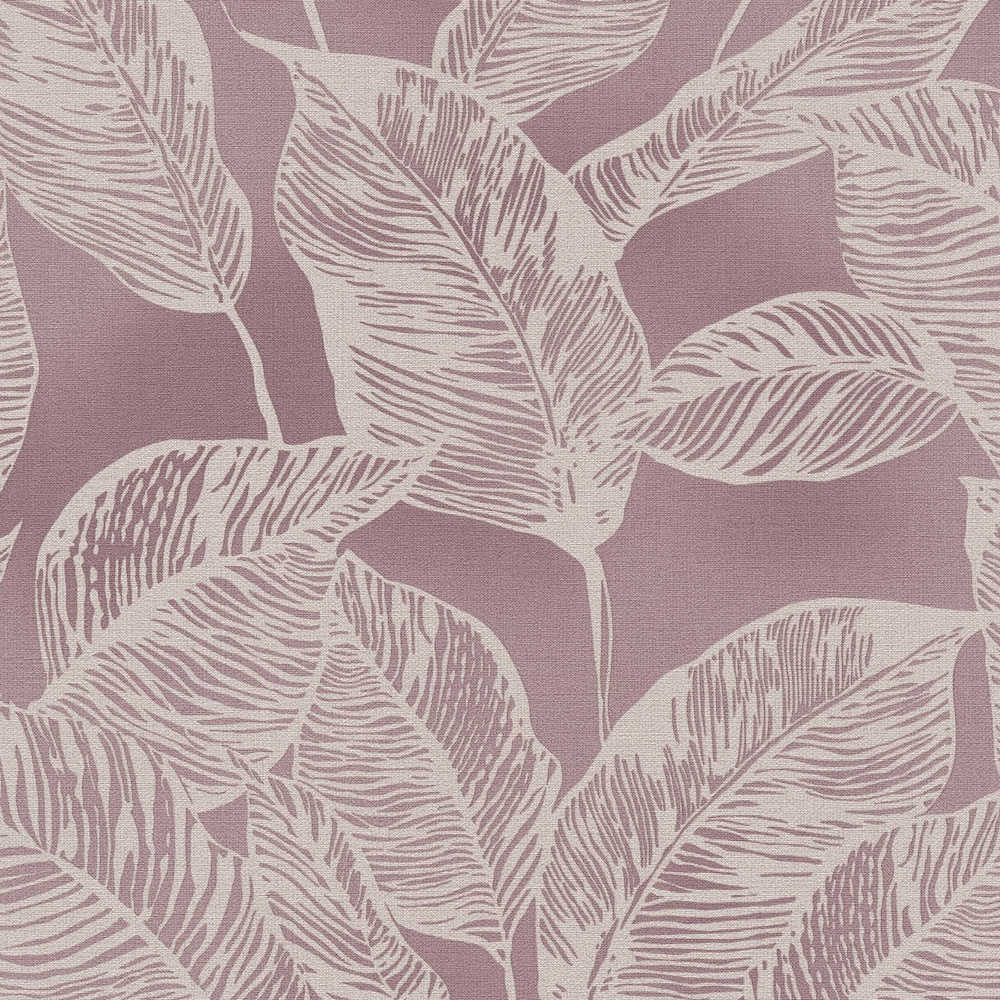 Natural Living - Large Leaf botanical wallpaper AS Creation Roll Red  386634