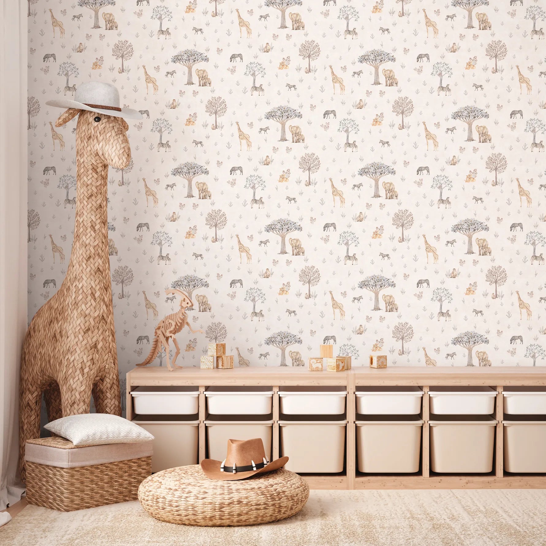 Lilly & Luis - Mini Safari kids wallpaper AS Creation