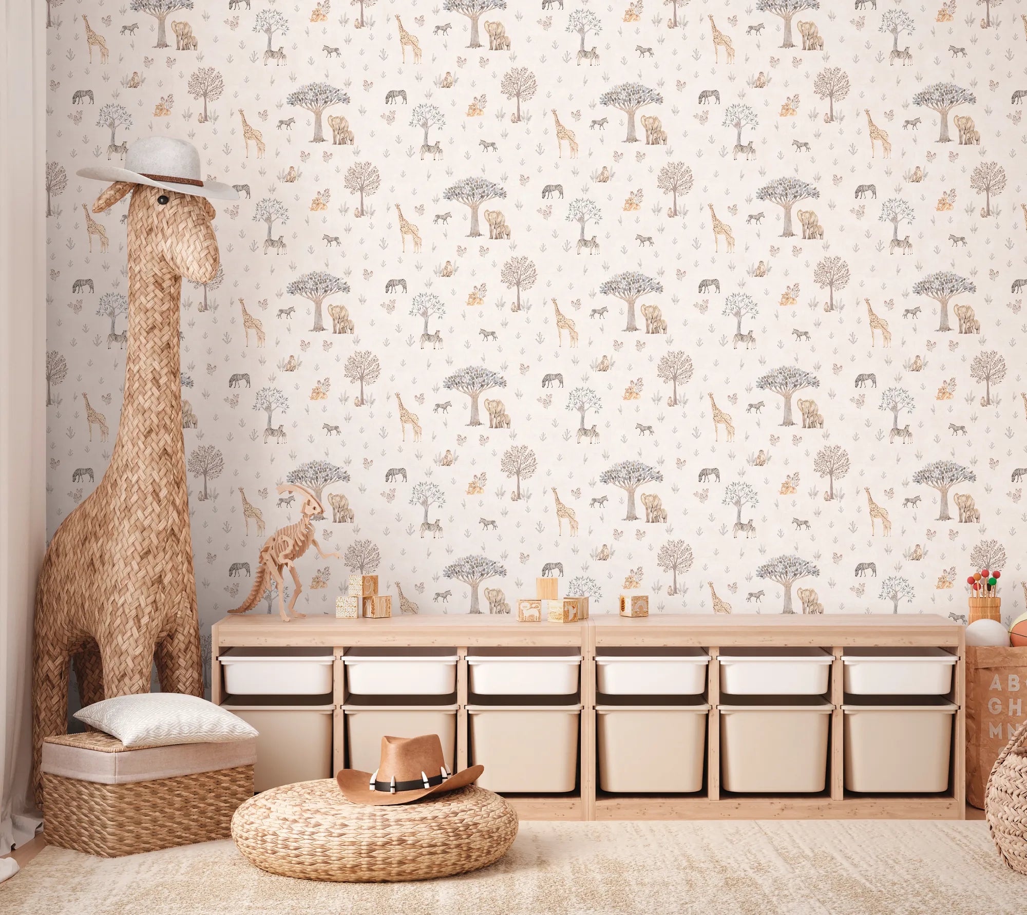 Lilly & Luis - Mini Safari kids wallpaper AS Creation
