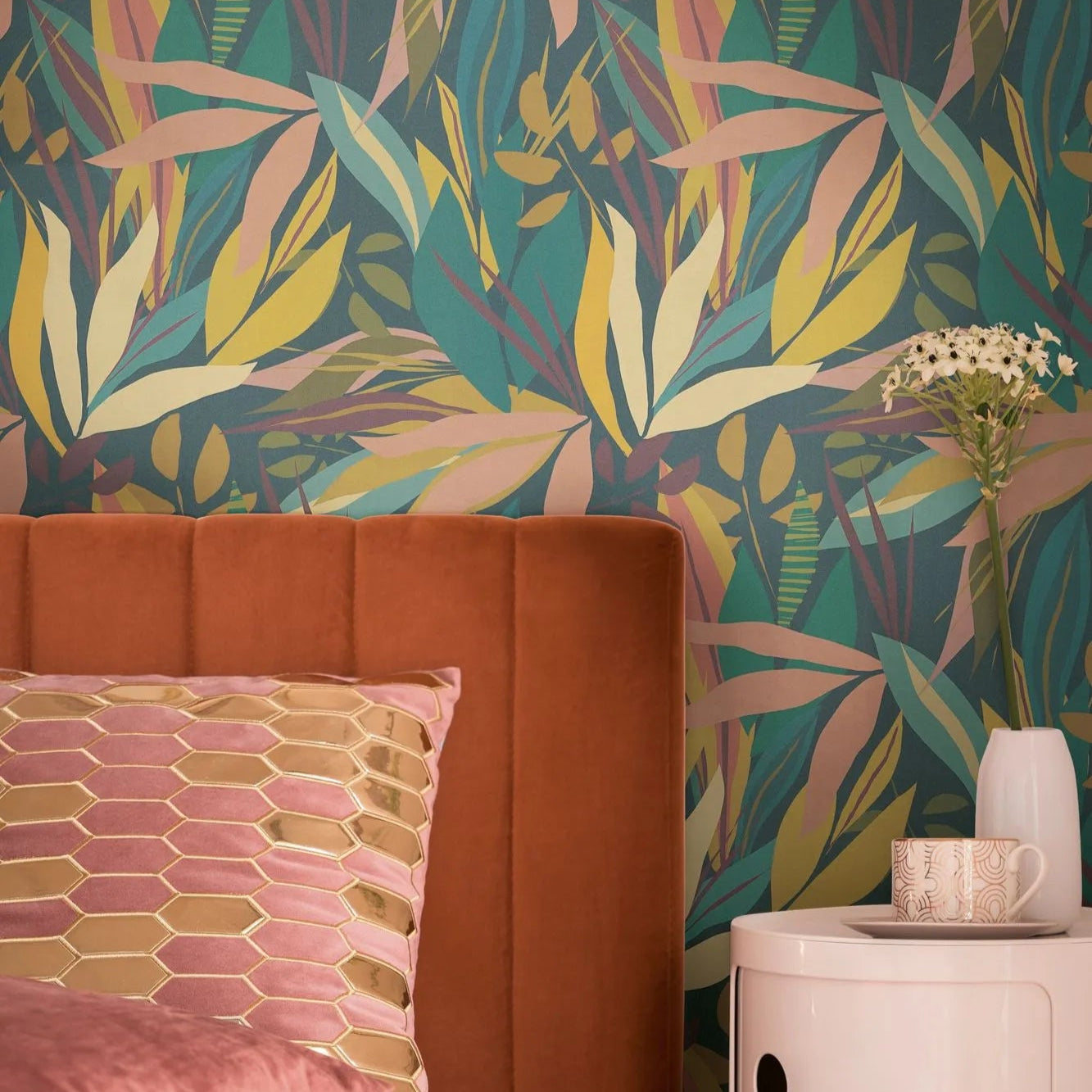 Anna D'Andrea - Leaf Mosaic botanical wallpaper AS Creation
