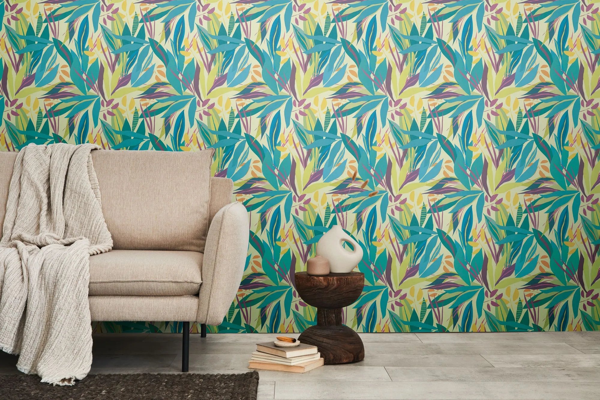 Anna D'Andrea - Leaf Mosaic botanical wallpaper AS Creation