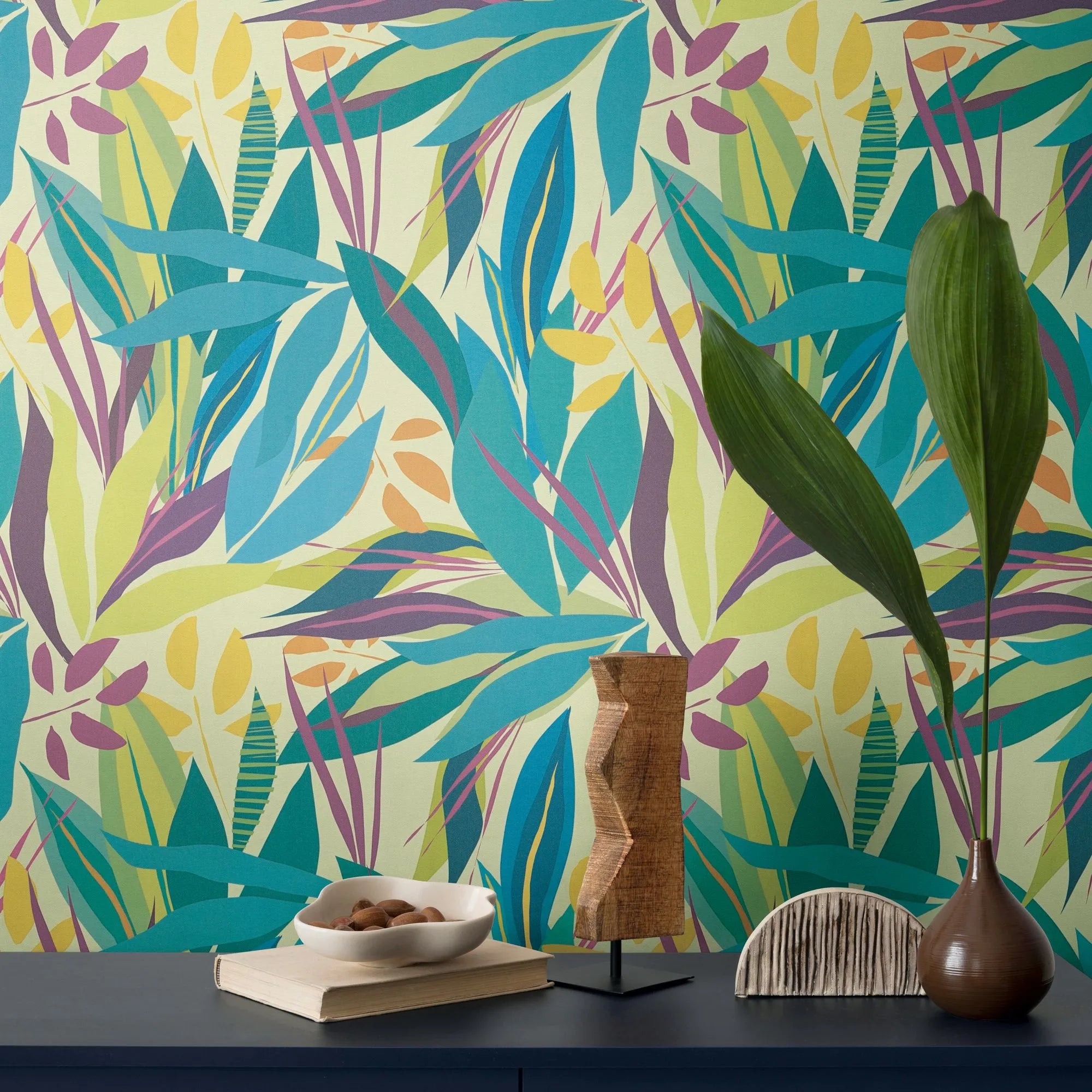 Anna D'Andrea - Leaf Mosaic botanical wallpaper AS Creation
