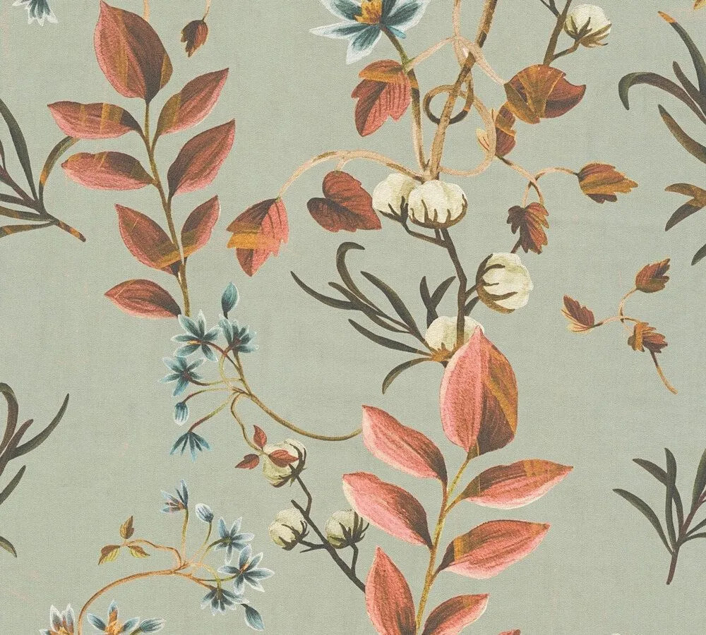 Anna D'Andrea - Heritage Vine botanical wallpaper AS Creation Roll Green 782122