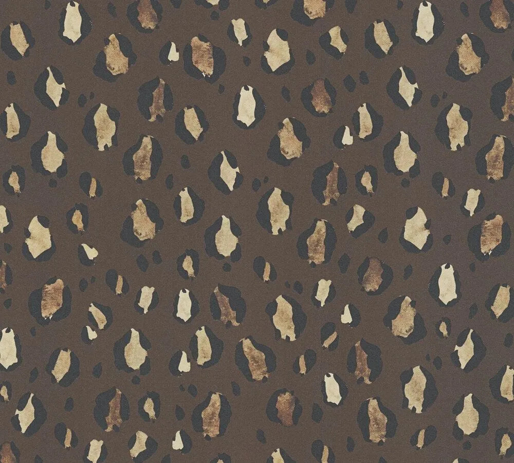 Anna D'Andrea - Leopard Chic bold wallpaper AS Creation Roll Brown 782163