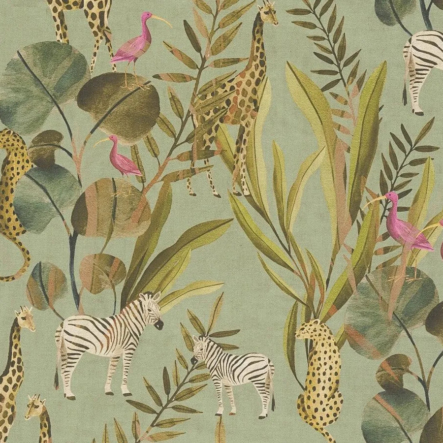Anna D'Andrea - Woven Clay kids wallpaper AS Creation Roll Green 782181