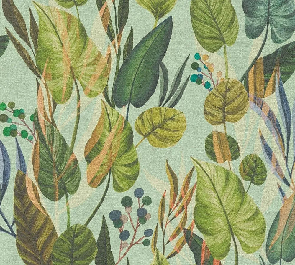 Anna D'Andrea - Tropical Breeze botanical wallpaper AS Creation Roll Green 782191