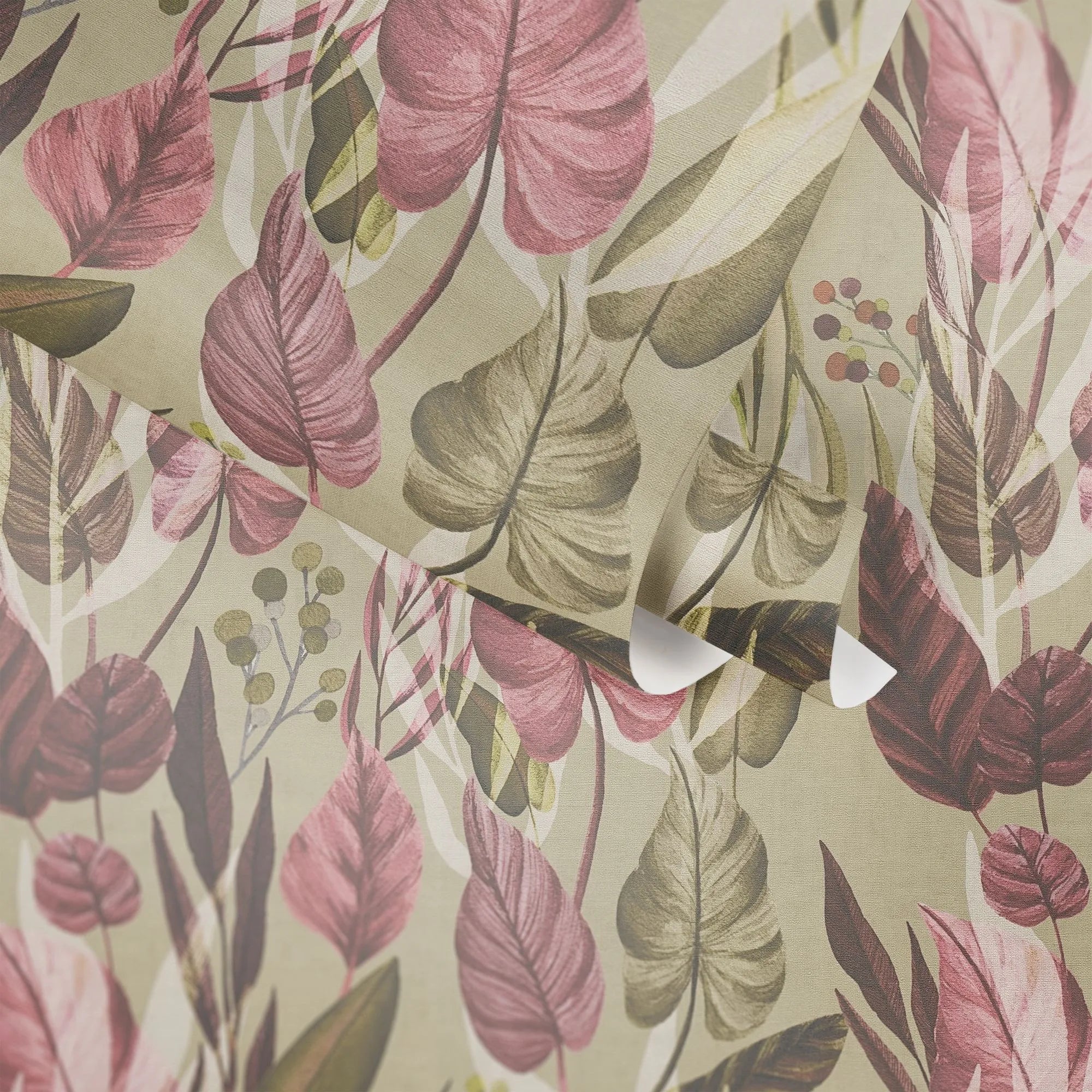 Anna D'Andrea - Tropical Breeze botanical wallpaper AS Creation Roll Pink 782192