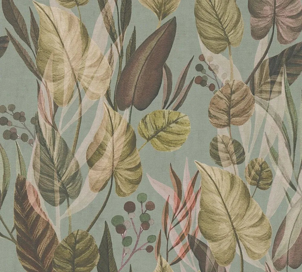 Anna D'Andrea - Tropical Breeze botanical wallpaper AS Creation Roll Brown 782193