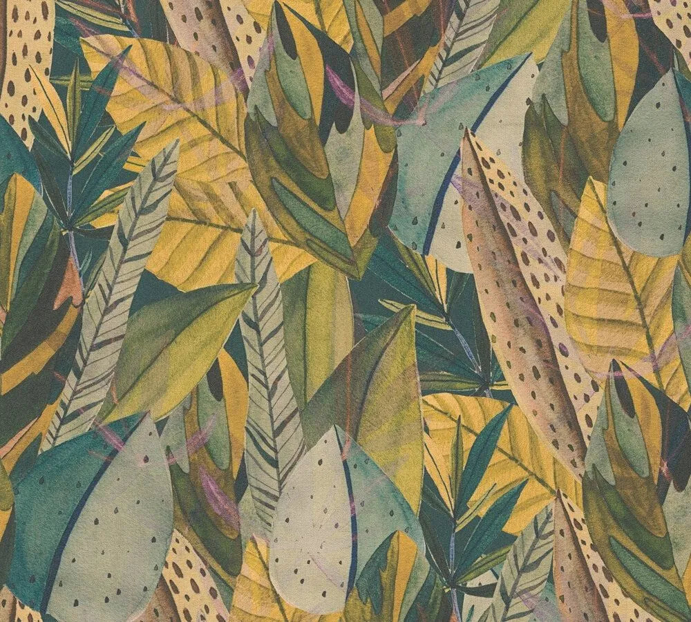 Anna D'Andrea - Golden Canopy botanical wallpaper AS Creation Roll Yellow 782201
