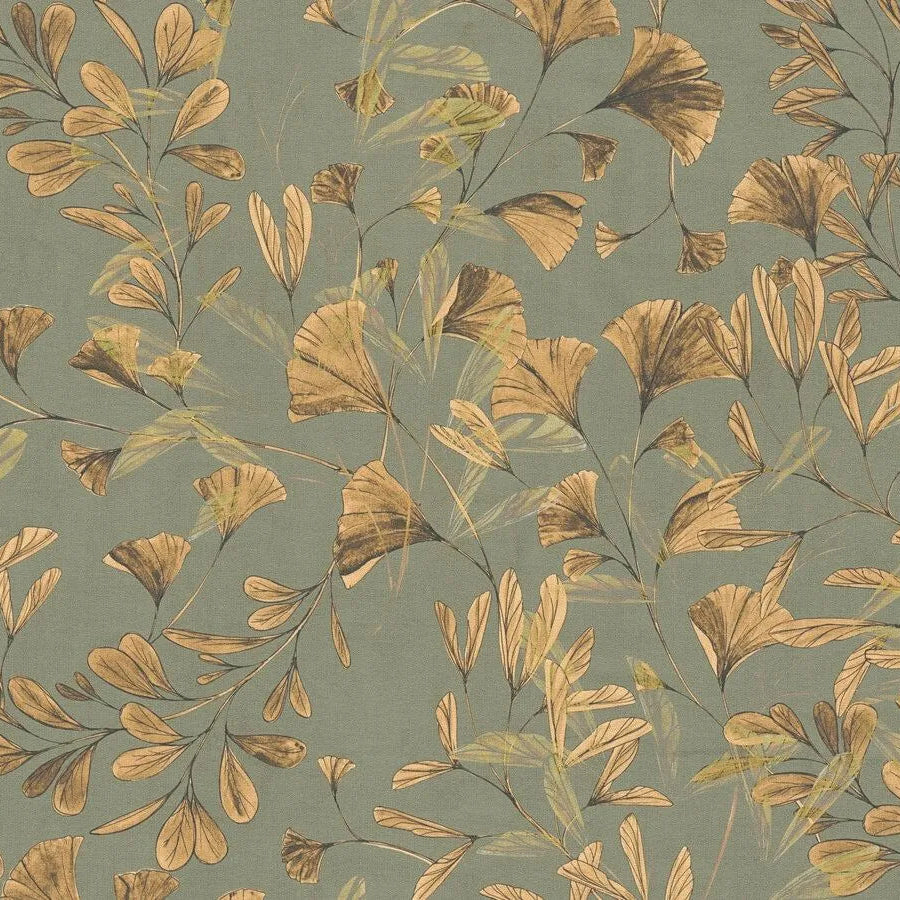 Anna D'Andrea - Fresco Flow botanical wallpaper AS Creation Roll Yellow 782231