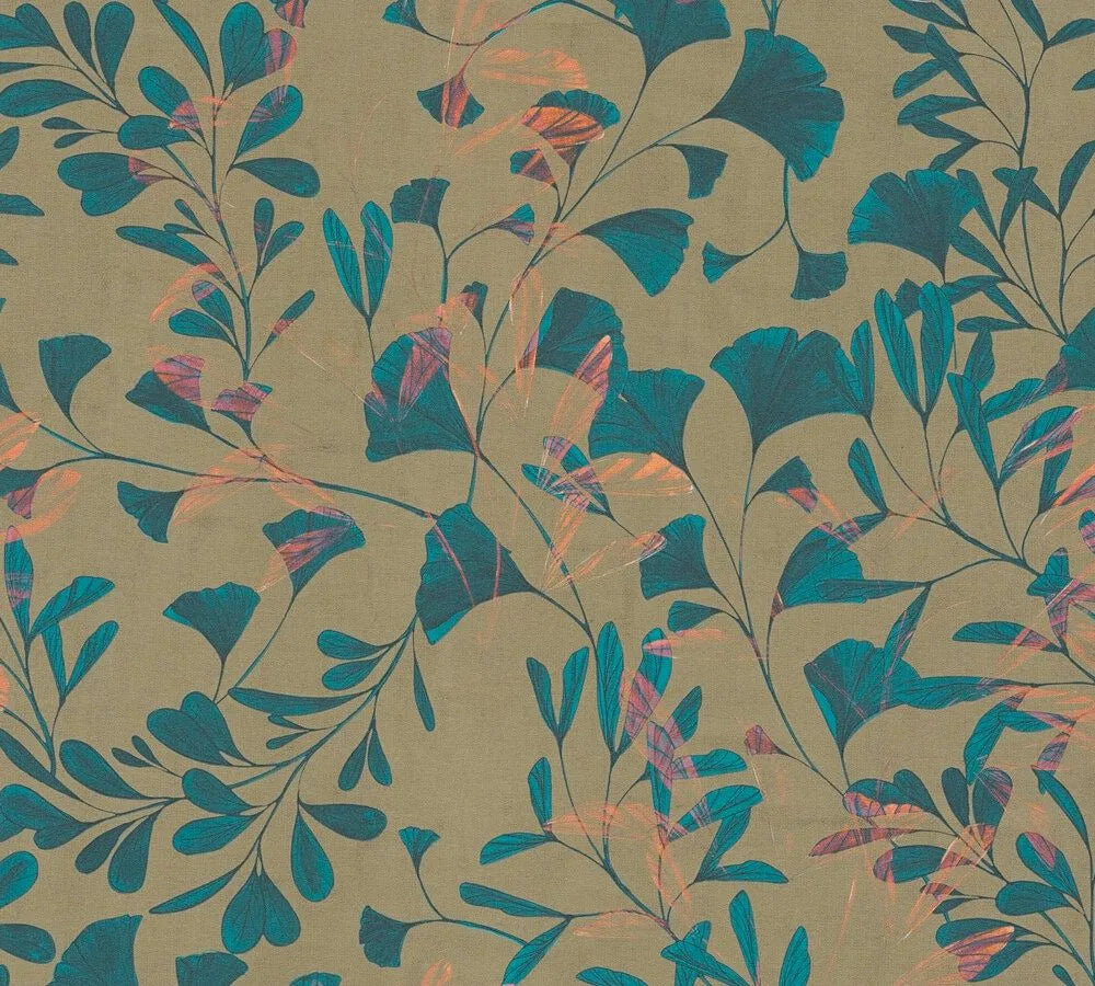 Anna D'Andrea - Fresco Flow botanical wallpaper AS Creation Roll Brown 782232