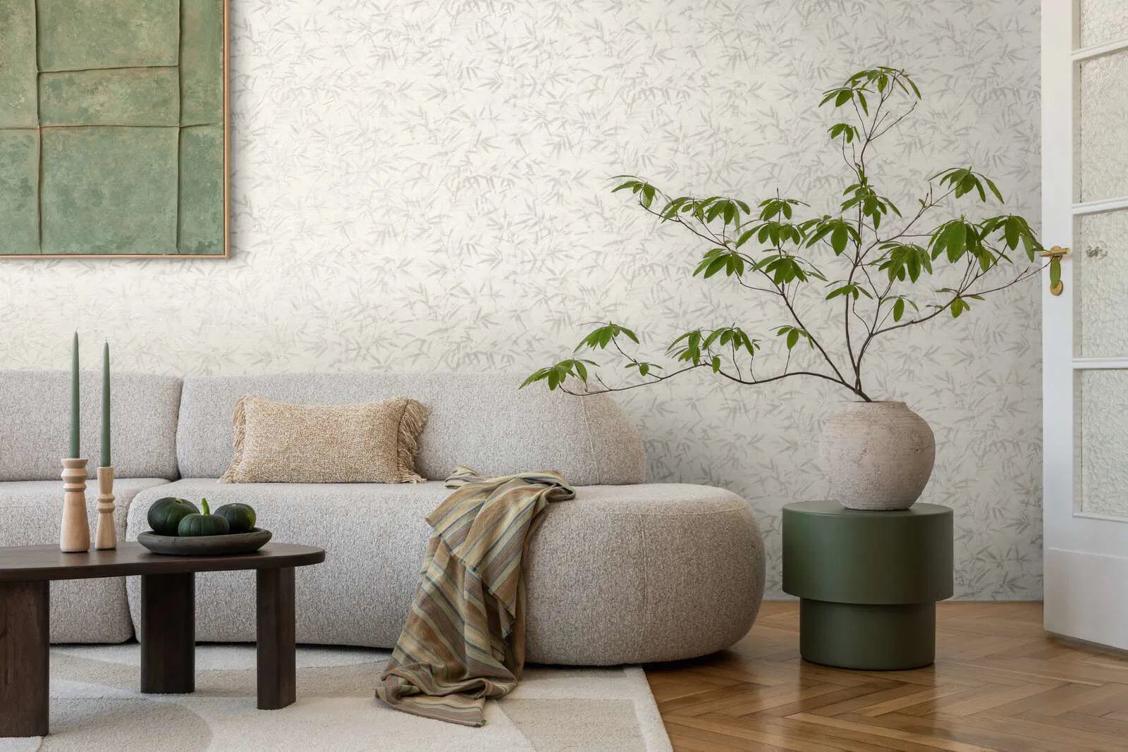 History of Art 2 - Whispering Foliage plain wallpaper AS Creation