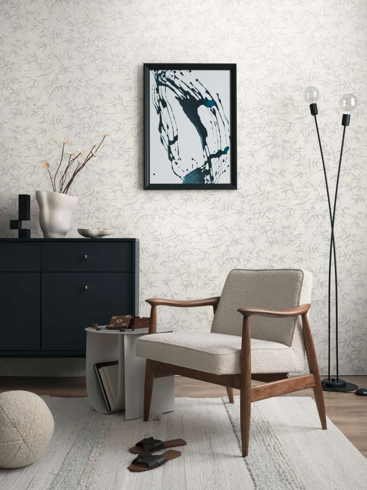 History of Art 2 - Whispering Foliage plain wallpaper AS Creation