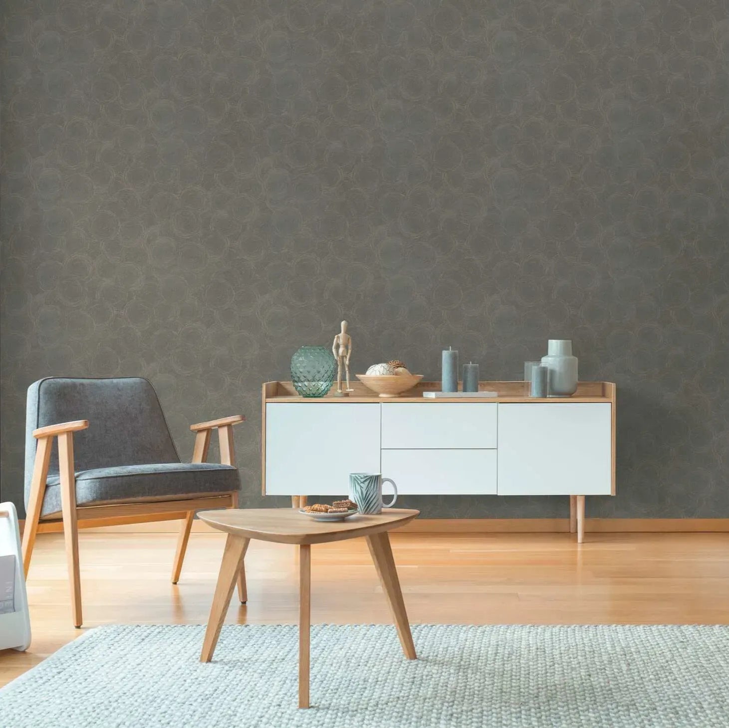 Hygge 3 - GeoLeaf Weave damask wallpaper AS Creation