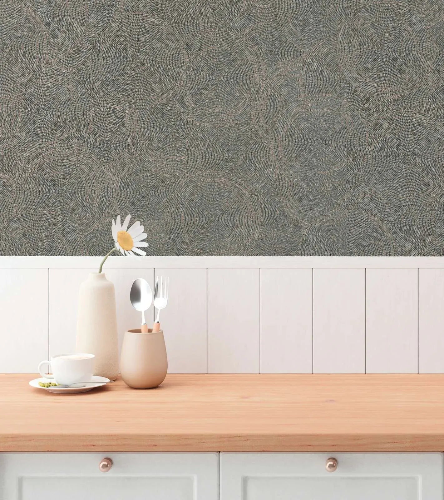 Hygge 3 - GeoLeaf Weave damask wallpaper AS Creation