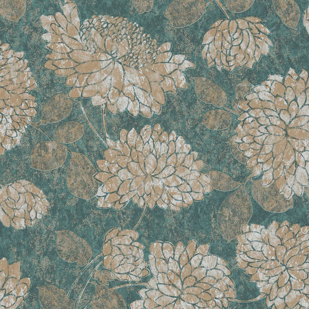 Attractive 2 - Lotus Flowers Wallpaper botanical wallpaper AS Creation Roll Green 390254