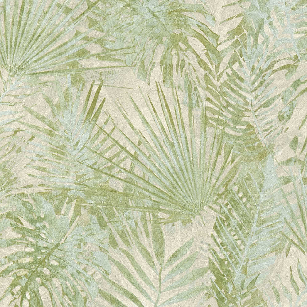 Natural Living - Monstera & Palms botanical wallpaper AS Creation Roll Green  386381