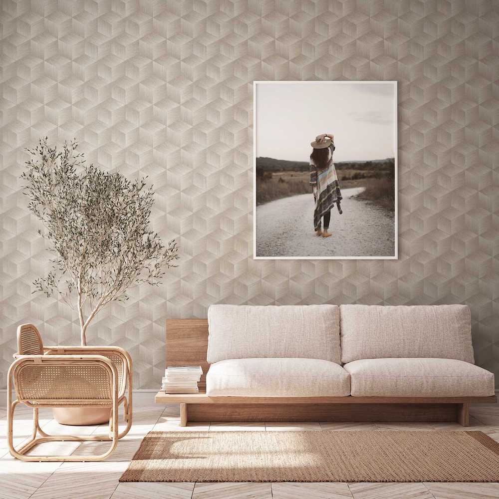 Natural Living - Cubes geometric wallpaper AS Creation    