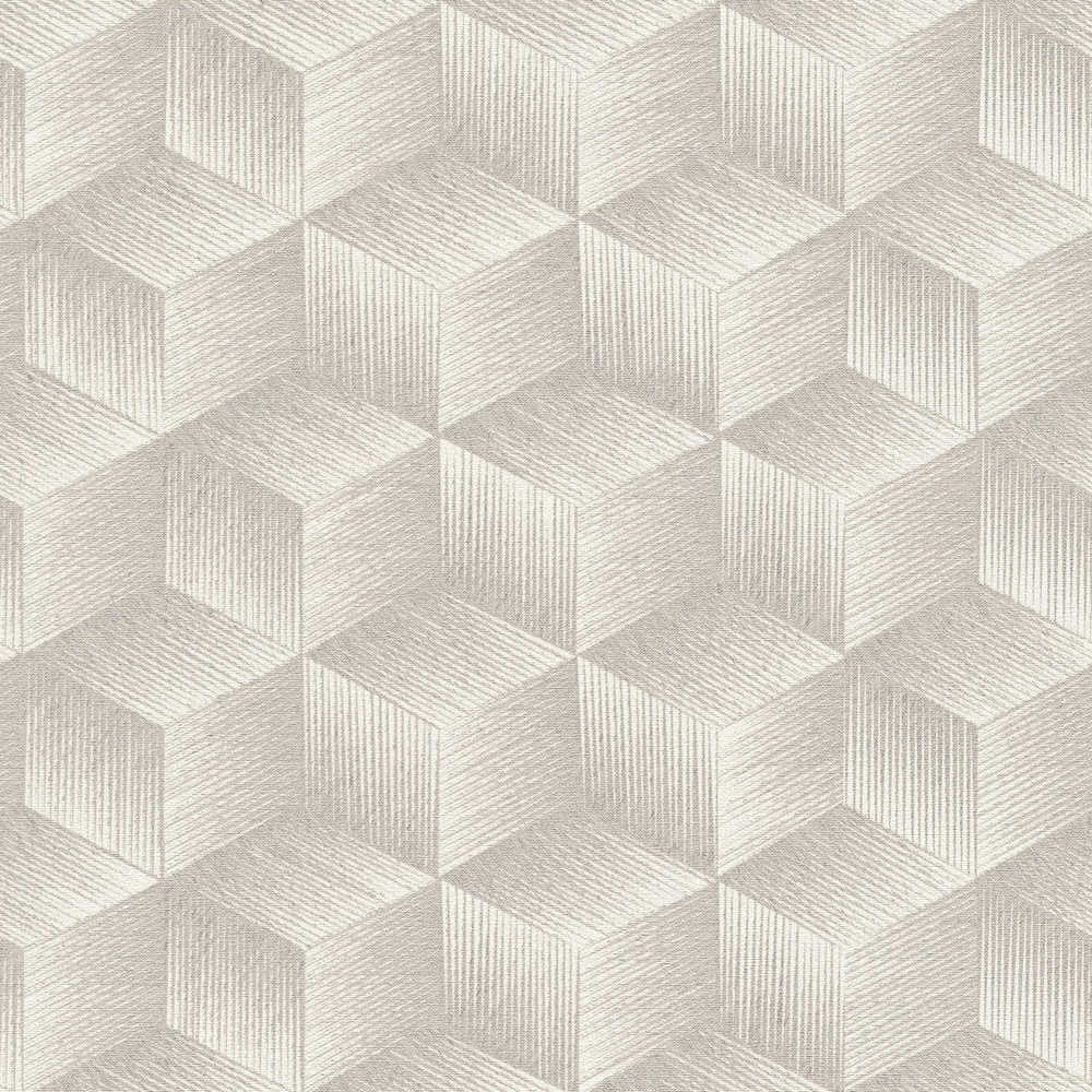 Natural Living - Cubes geometric wallpaper AS Creation Roll Beige  385061