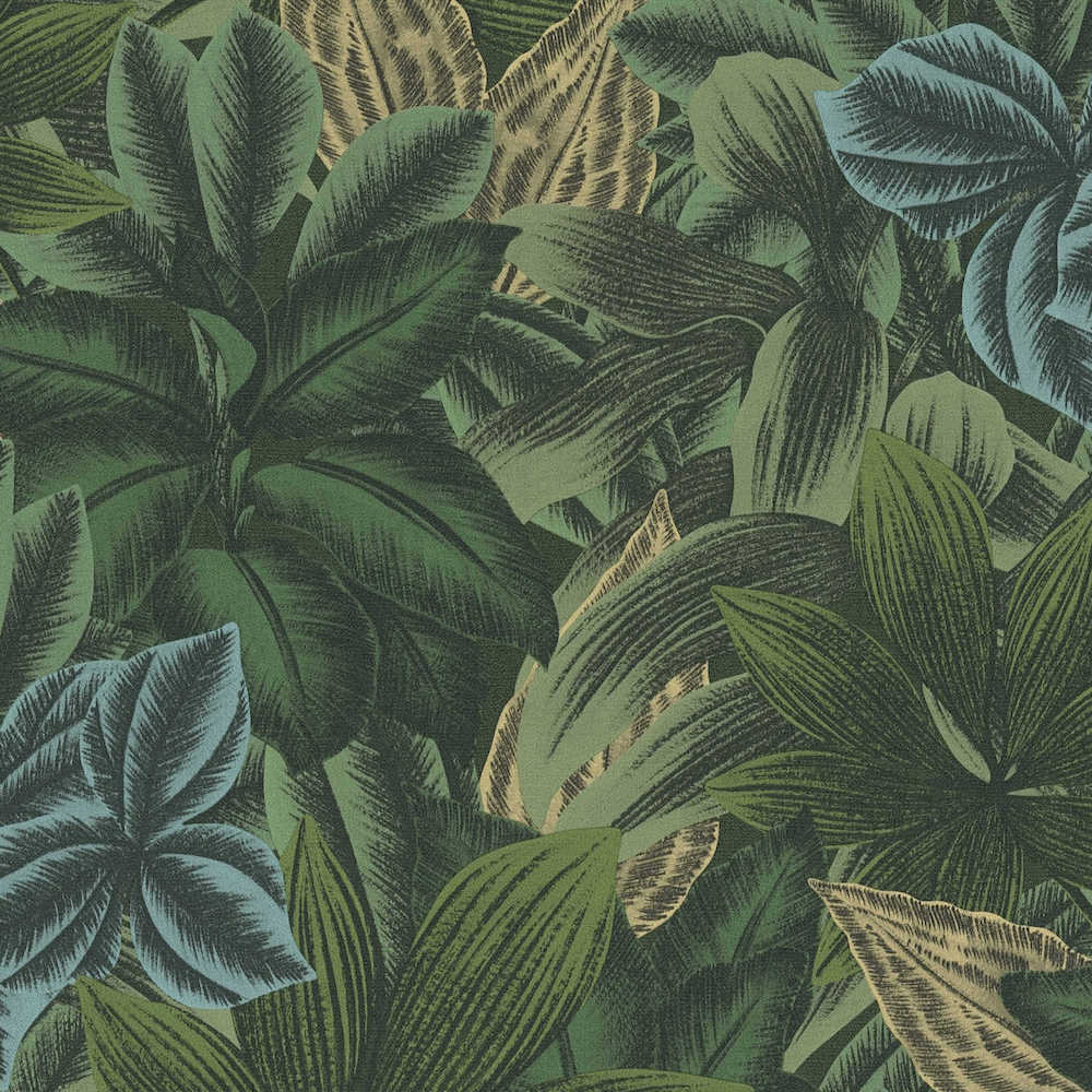 Metropolitan Stories 3 - Bali Tropical Foliage botanical wallpaper AS Creation Roll Dark Green  392224