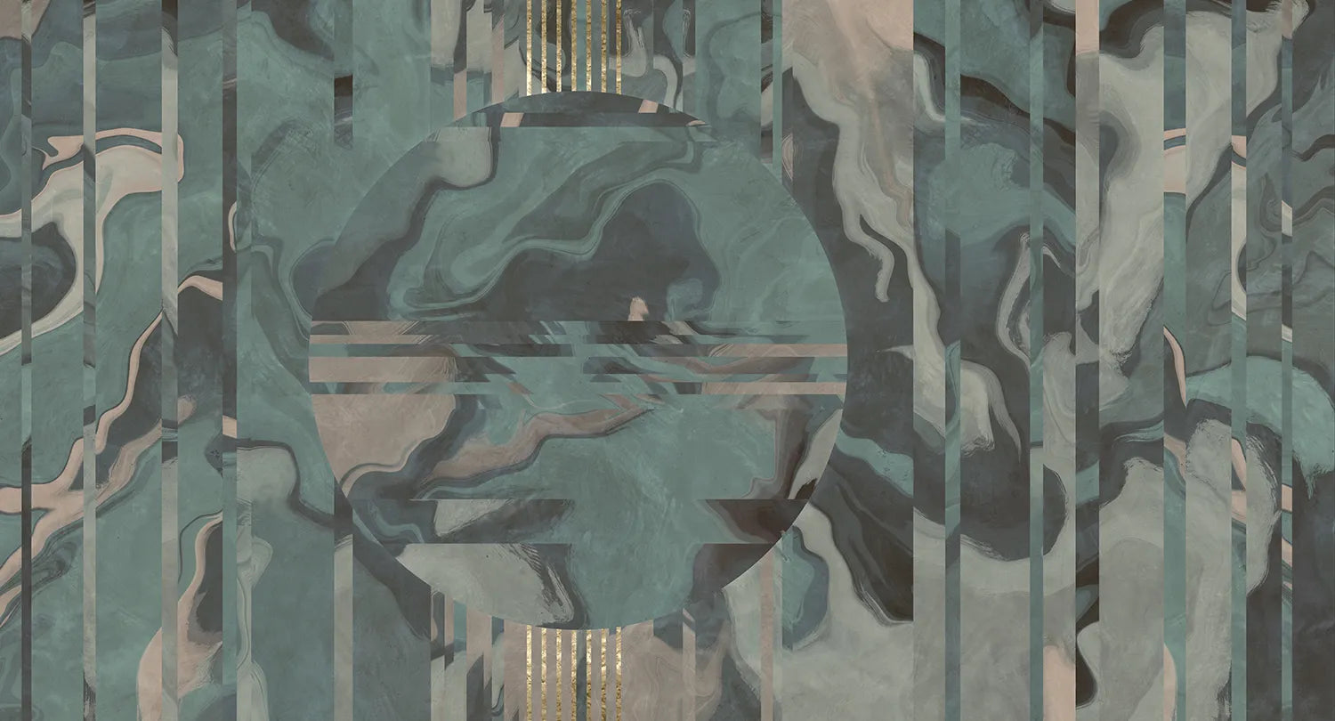 Dusk - Oasis Dune digital print Muance Green MU14054