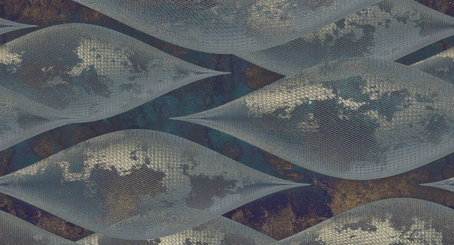 Dusk - Golden Horizon digital print Muance Blue Matt Non-woven (Paper Finish) MU14063m
