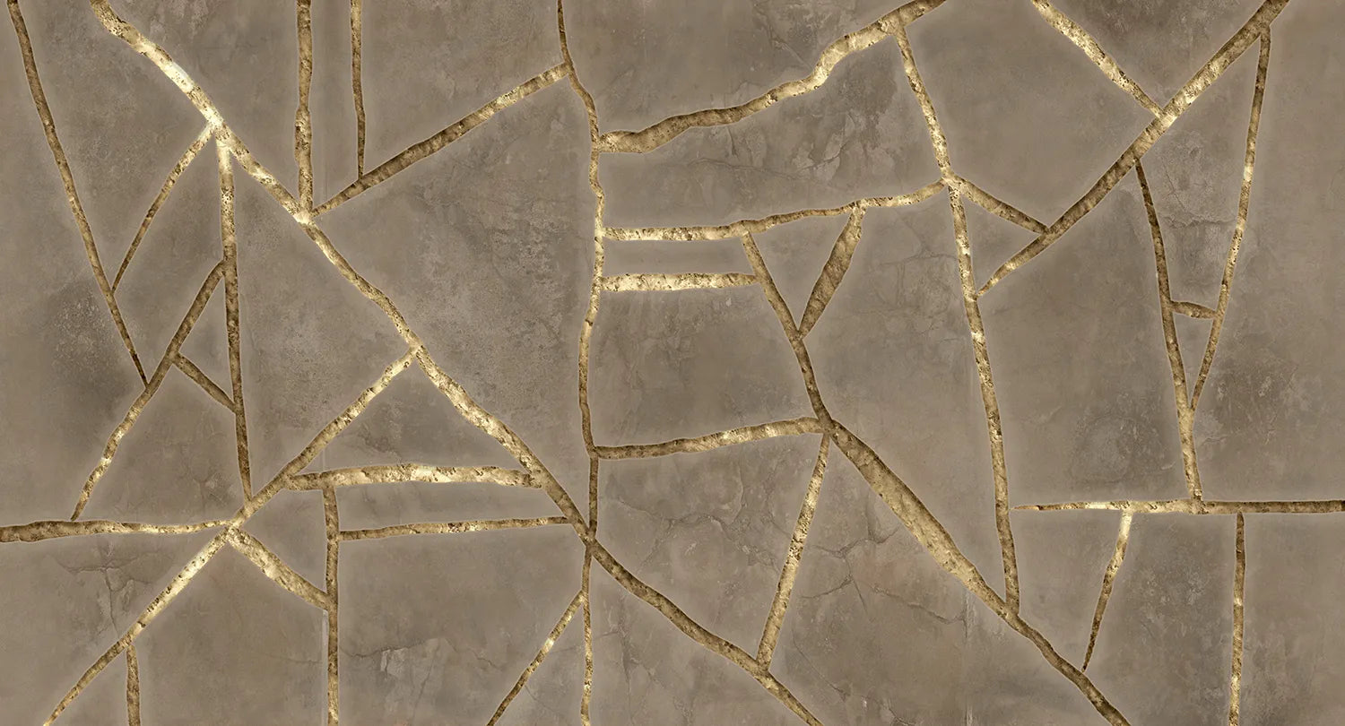 Dusk - Kintsugi Wall digital print Muance Brown MU14089