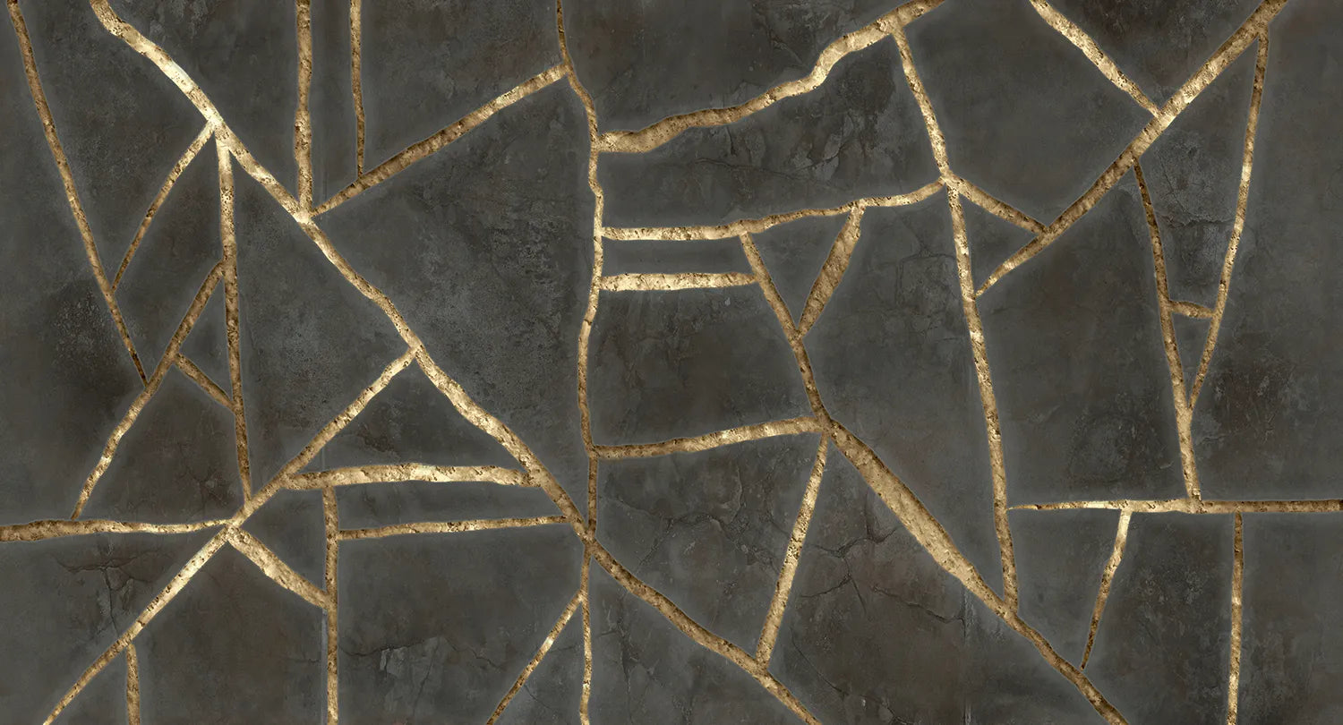 Dusk - Kintsugi Wall digital print Muance Grey MU14090
