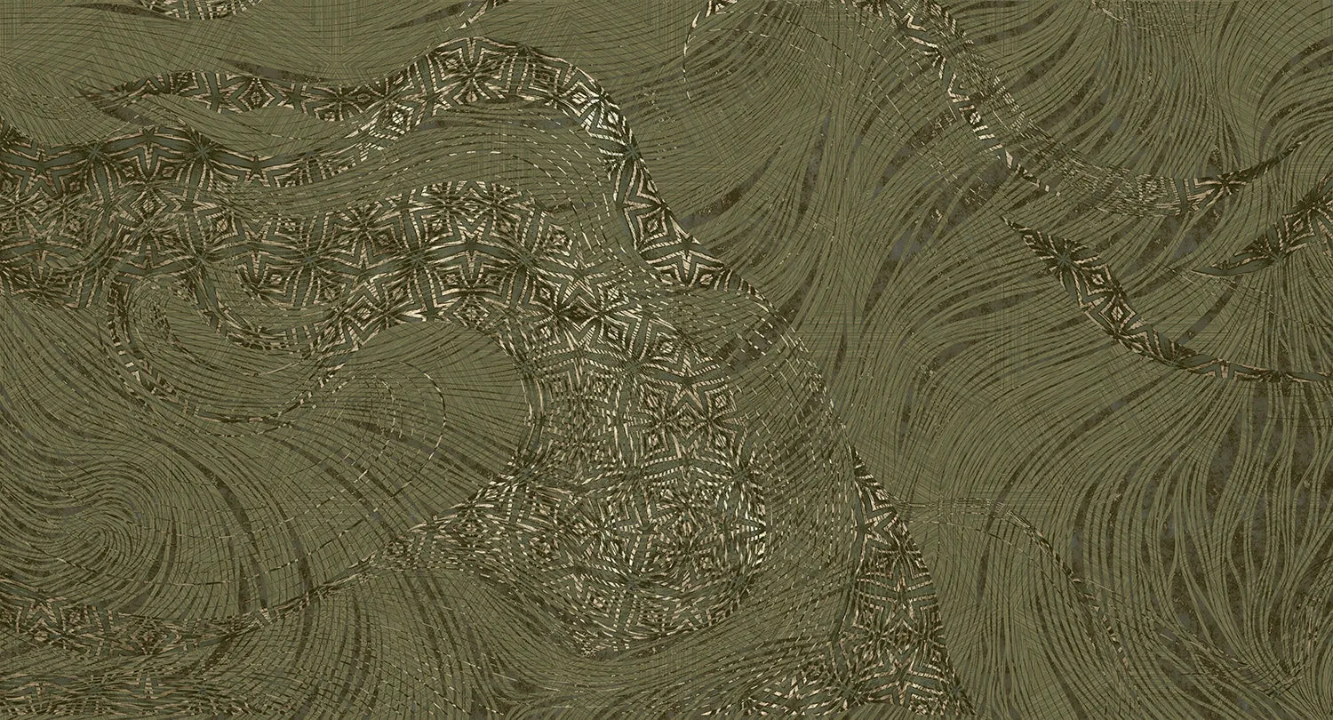 Amber - Mystic Mingle digital print Muance Green Matt Non-woven (Paper Finish) MU15054m
