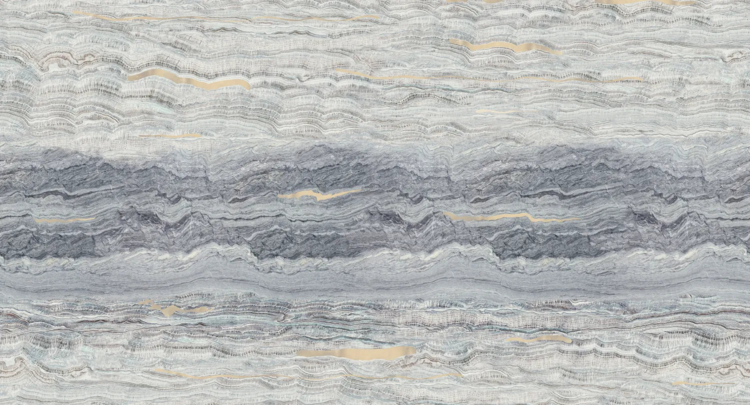 Amber - Elegance digital print Muance Mural Blue Matt Non-woven (Paper Finish) MU15073m