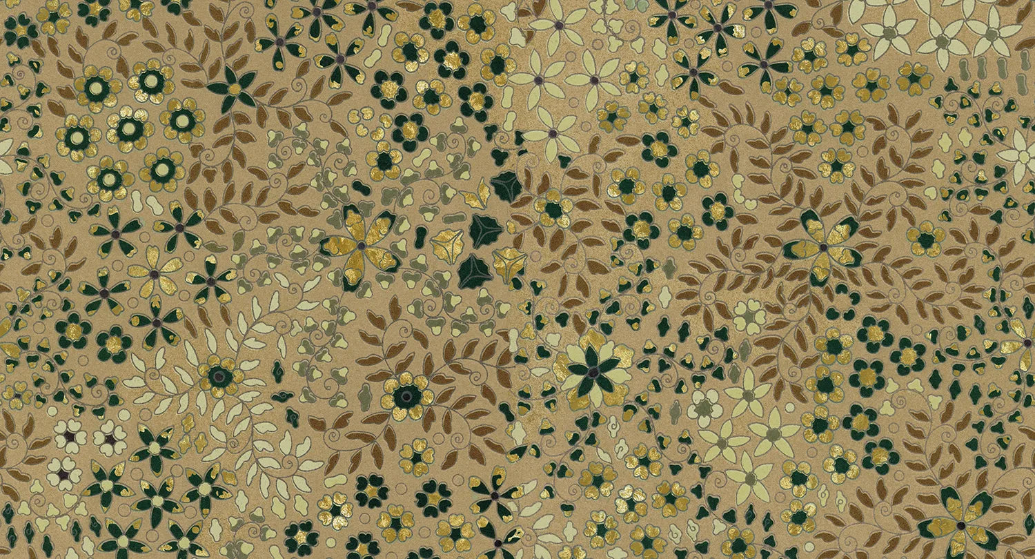 Amber - Kaleido digital print Muance Mural Gold Matt Non-woven (Paper Finish) MU15093m