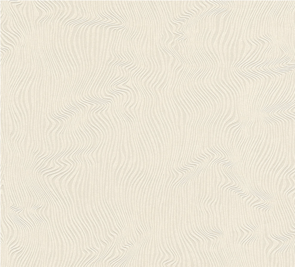 Attractive - Shiny Organic Waves stripe wallpaper AS Creation Roll Cream  377612