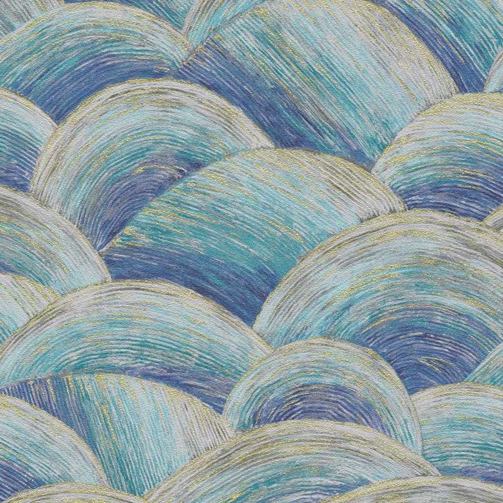 Metropolitan Stories 3 - Miami Waves geometric wallpaper AS Creation Roll Turquoise  391051