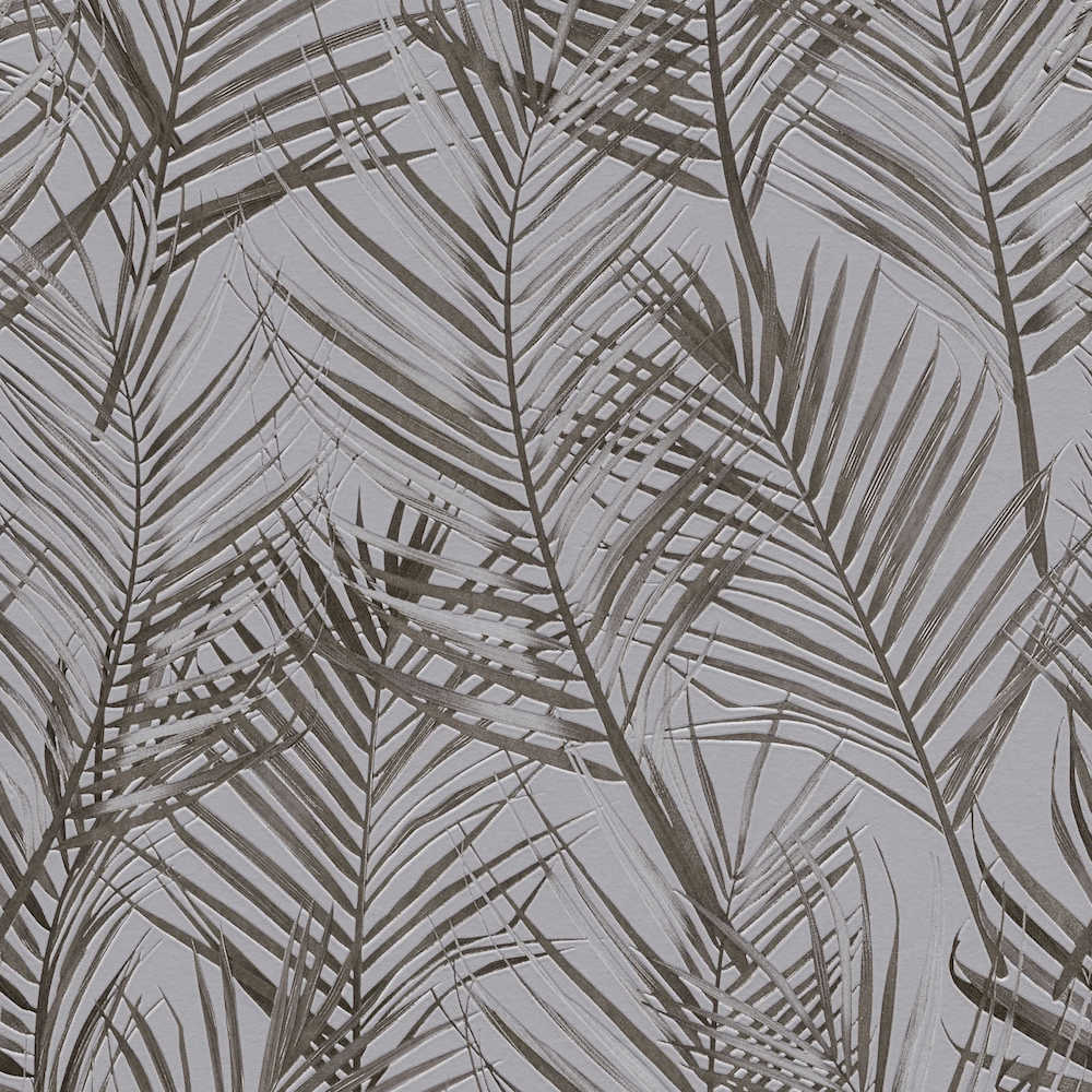 Attractive 2 - Palm Leaves botanical wallpaper AS Creation Roll Grey  390384