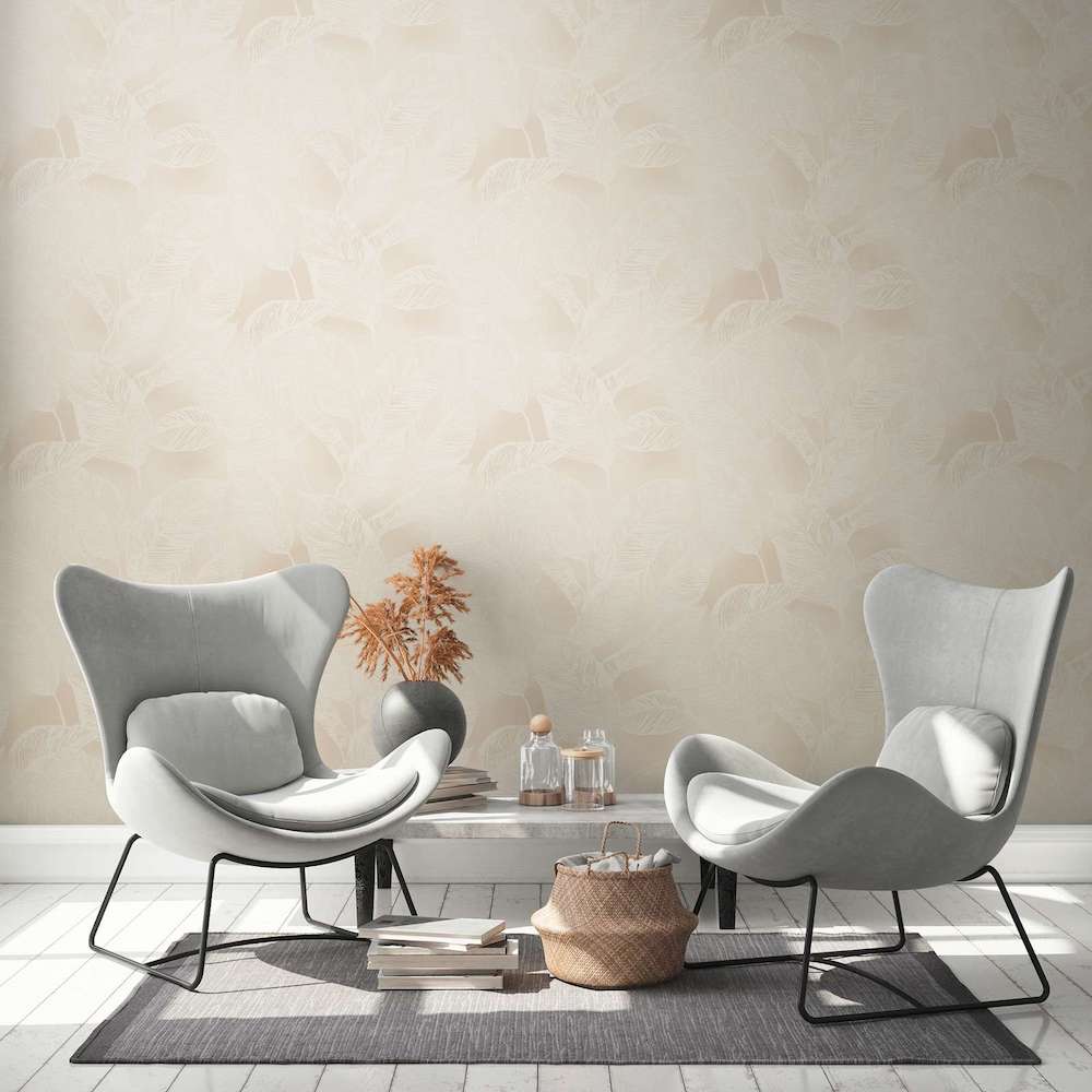 Natural Living - Large Leaf botanical wallpaper AS Creation    