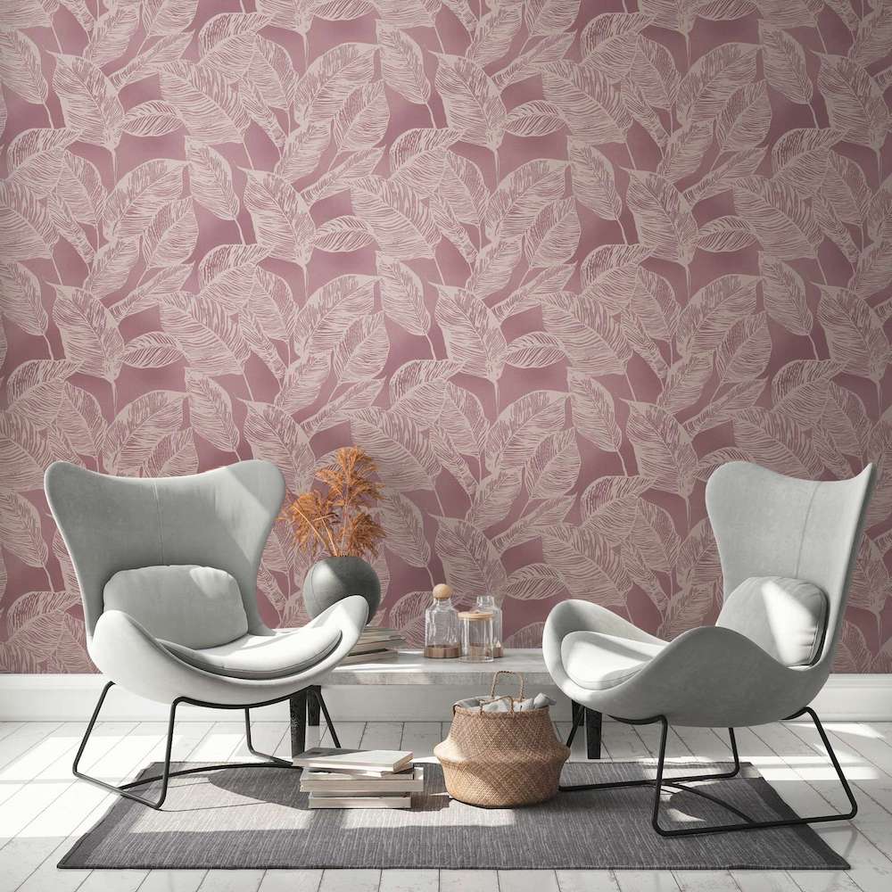 Natural Living - Large Leaf botanical wallpaper AS Creation    