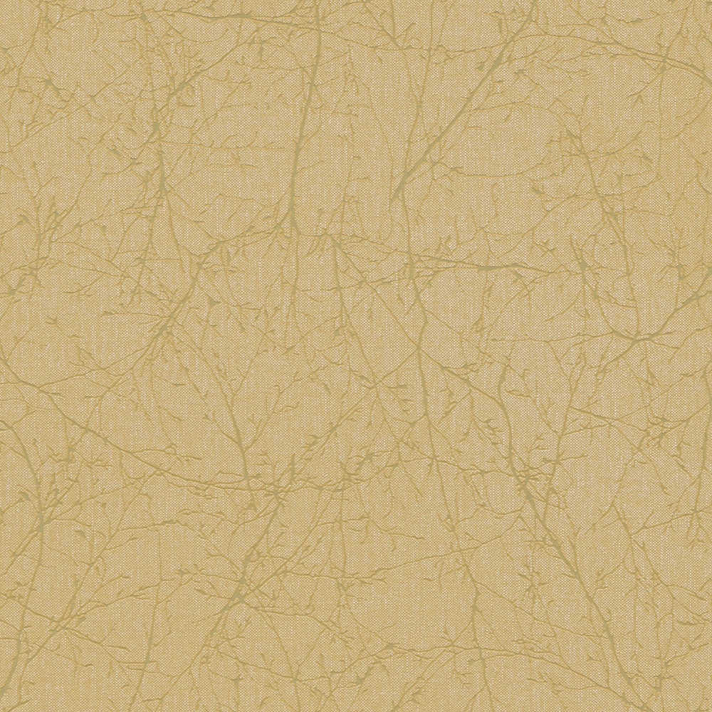Terra - Metallic Branches botanical wallpaper AS Creation Roll Light Yellow  385044