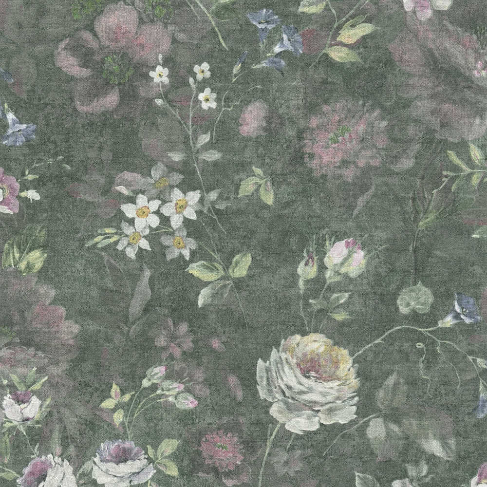Natural Living - Flower Garden botanical wallpaper AS Creation Roll Green  386362