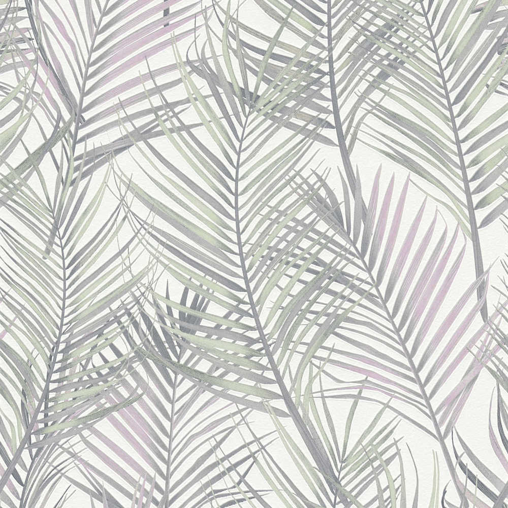 Attractive 2 - Palm Leaves botanical wallpaper AS Creation Roll Light Green  390382