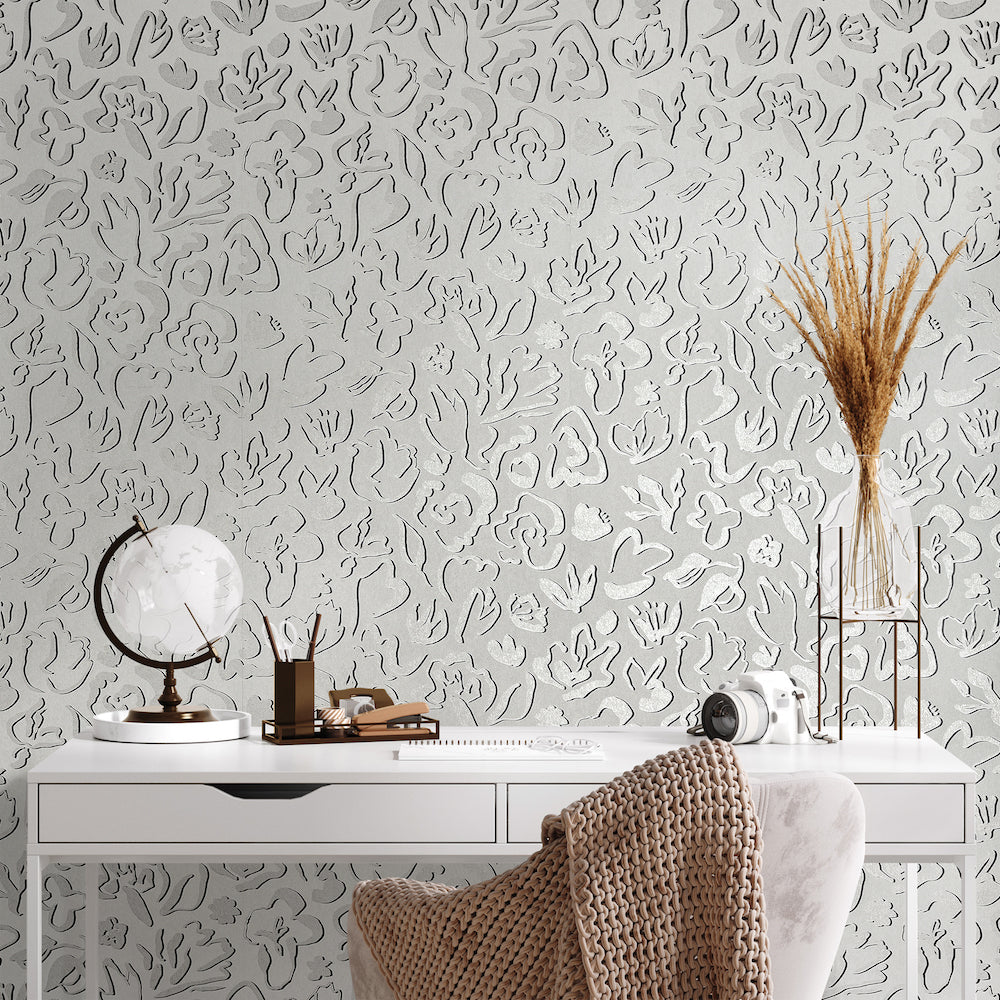 Salt & Pepper - Fiore botanical wallpaper Hohenberger    