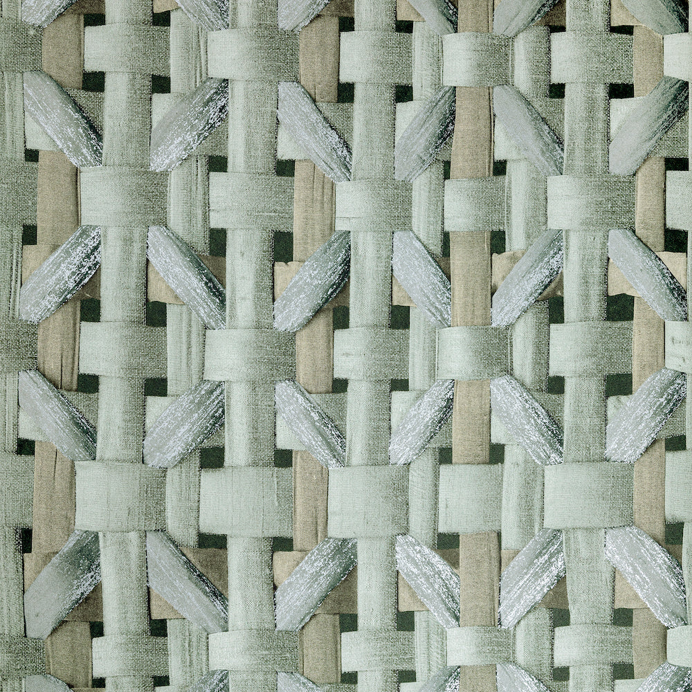 Salt & Pepper - Seta geometric wallpaper Hohenberger Roll Green  65341
