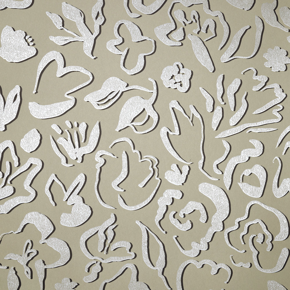 Salt & Pepper - Fiore botanical wallpaper Hohenberger Roll Light Brown  65330