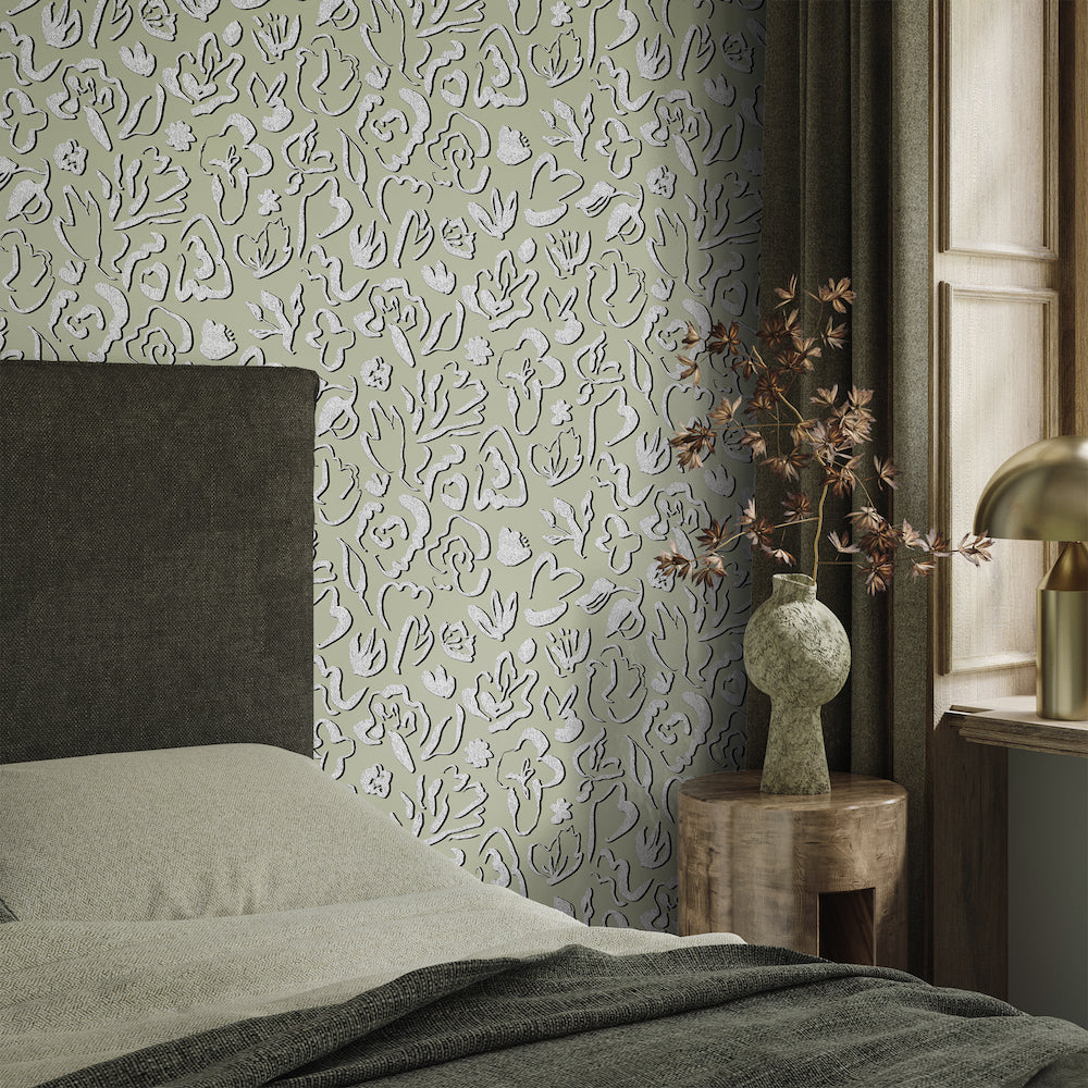 Salt & Pepper - Fiore botanical wallpaper Hohenberger    