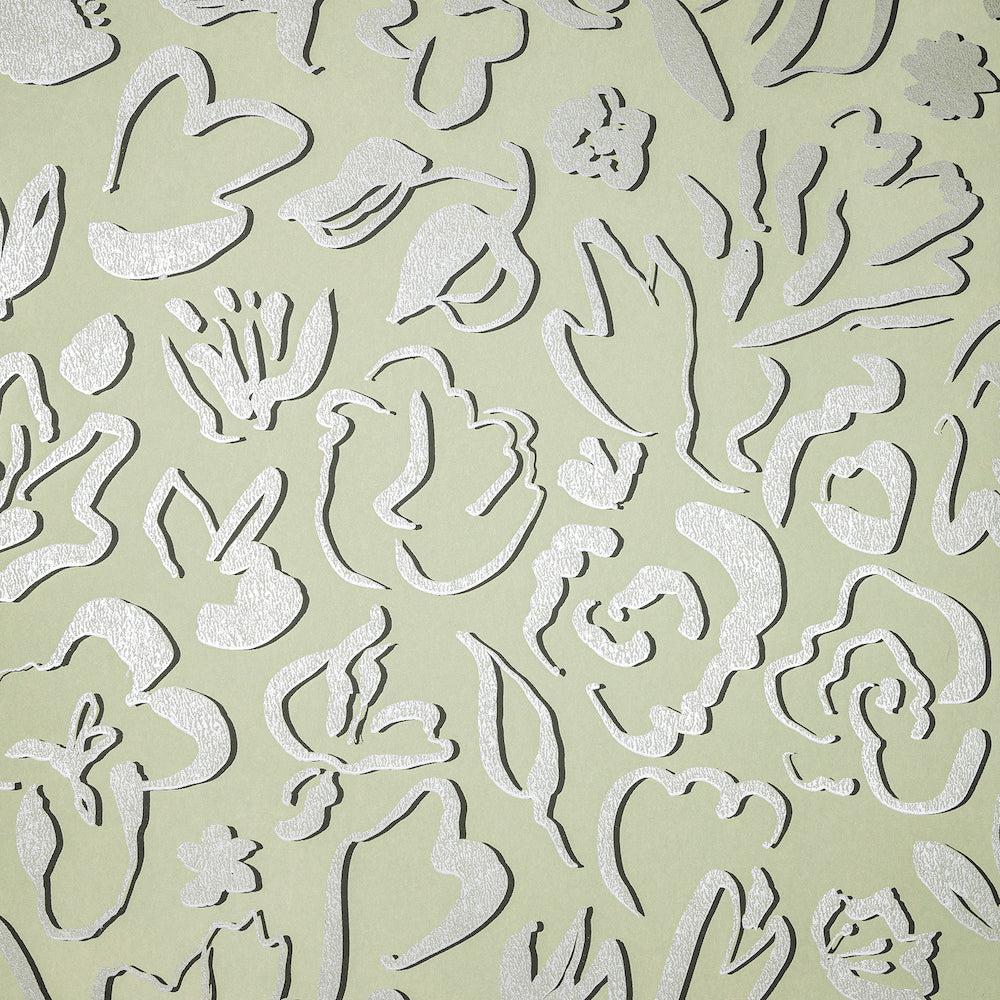 Salt & Pepper - Fiore botanical wallpaper Hohenberger Roll Green  65328