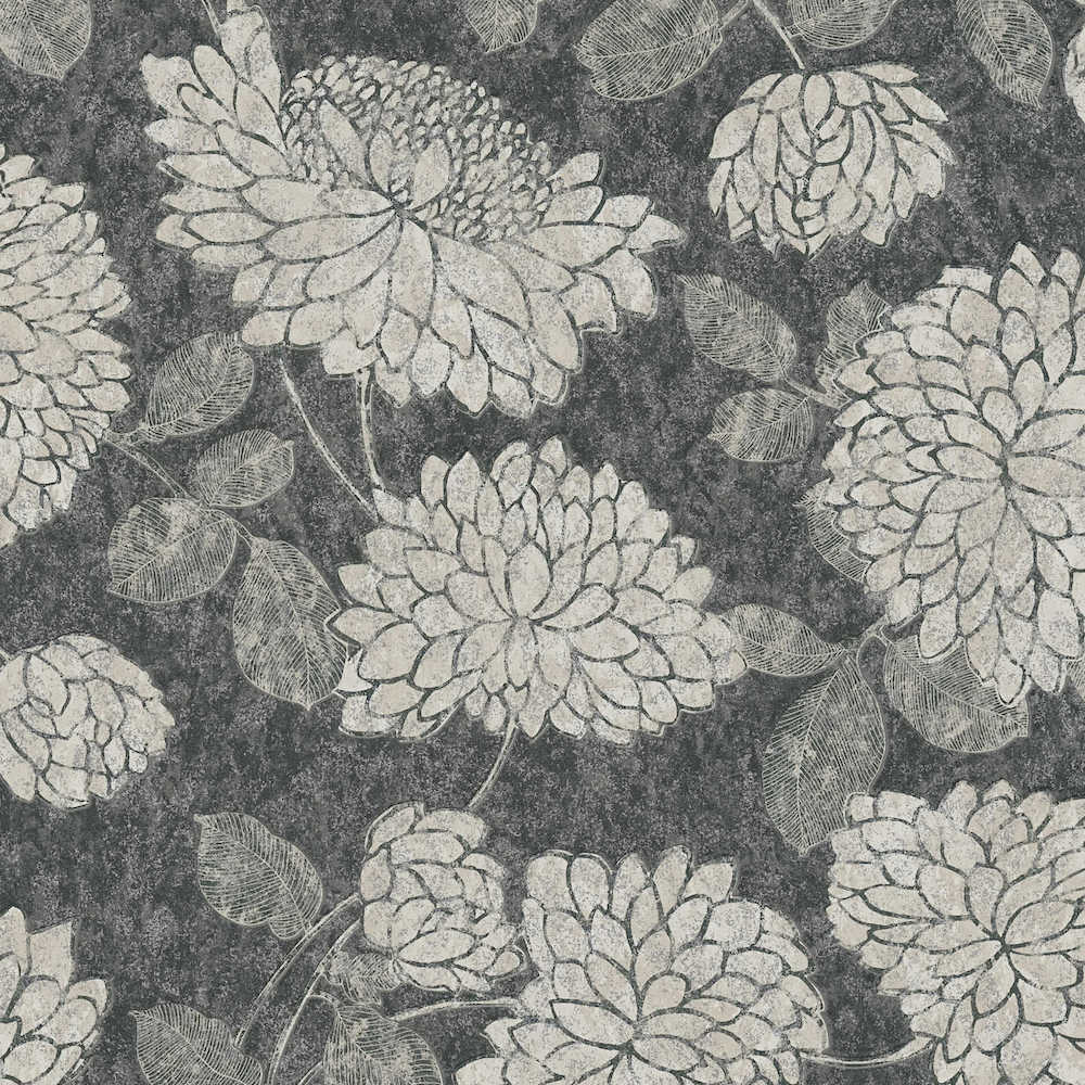 Attractive 2 - Lotus Flowers Wallpaper botanical wallpaper AS Creation Roll Black 390253